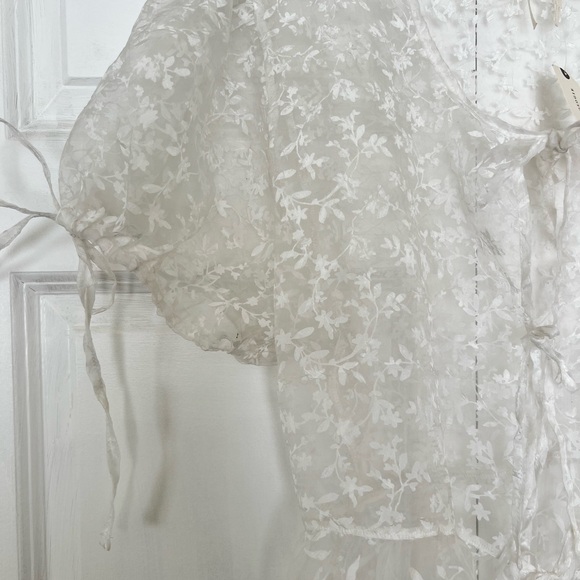 New Anthropologie Sheer ShortSleeve Organza Maxi Dress Festival Vibe Size XL NWT - Picture 8 of 9